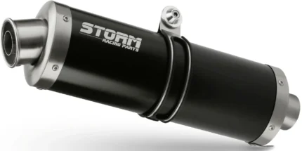 Steel Black Oval rear silencer